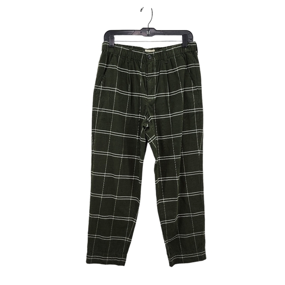 Madewell Pants - Madewell Women's Cotton Plaid Corduroy Pants Dark Academia Green Size  M